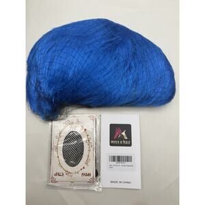 Short Straight Bright Blue Wig for Kids Pixie-cut Joy from Inside Out Costume..